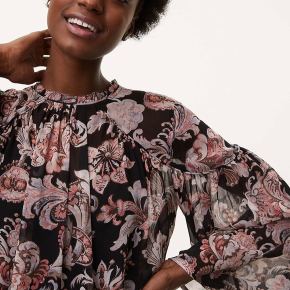 Loft Royal Floral Blouse - Picture 2 of 3